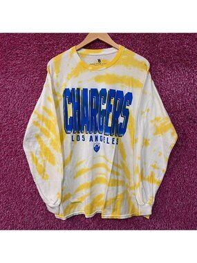 Junk Food Clothing Los Angeles Chargers Tie-Dye Long Sleeve Medium